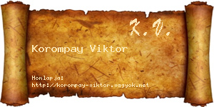 Korompay Viktor névjegykártya